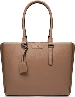 Calvin Klein Dressed Slim Tote Hnědá
