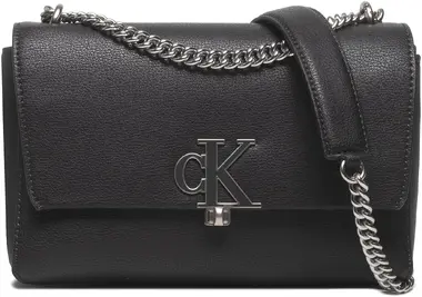 Calvin Klein Kabelka Minimal Monogram Ew Flap Cony Černá