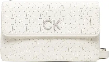 Calvin Klein Kabelka Re-Lock Dbl Crossbody Bag Perf Bílá