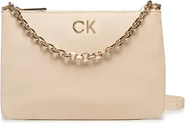 Calvin Klein Kabelka Re-Lock Ew Crossbody W Chain Béžová