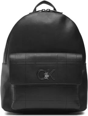 Calvin Klein Re-Lock Backpack With Flap Quilt Černá