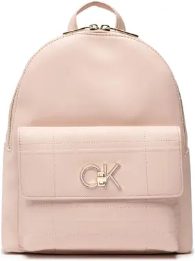 Calvin Klein Re-Lock Backpack With Flap Quilt Růžová