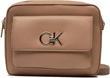 Calvin Klein Re-Lock Camera Bag With Flap Hnědá