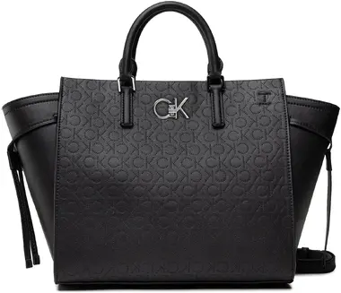 Calvin Klein Re-Lock Drawstring Tote Bag Perf Černá