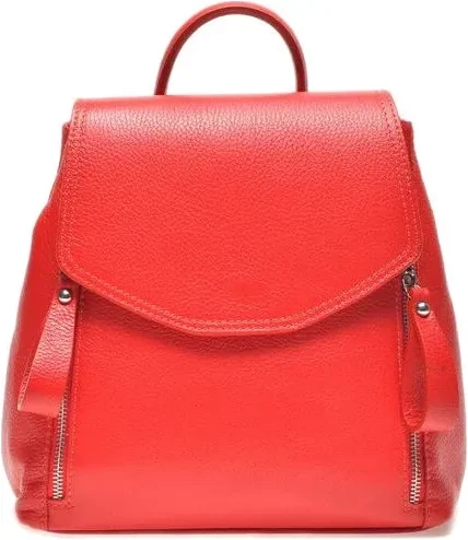 Carla Ferreri Dámský kožený batoh CF1698 Rosso