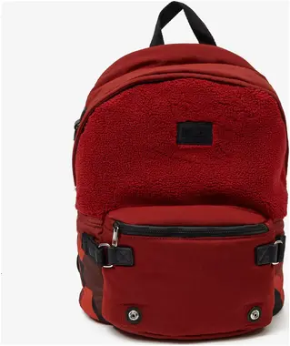 Dámský batoh s umělým kožíškem Diesel červený