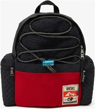 Pánský batoh s umělým kožíškem Diesel Červeno-černý