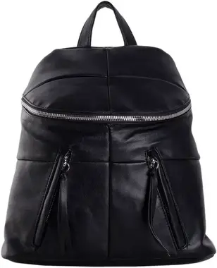 Black small backpack with quilting