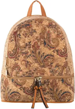 Light brown ladies' patterned backpack