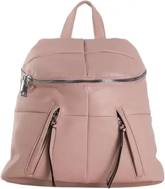 Light pink quilted eco leather backpack