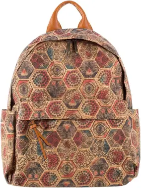 Pink cork backpack with handles
