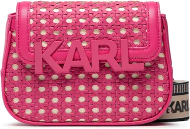 Karl Lagerfeld K/Letters Woven Sm Crossbody Růžová