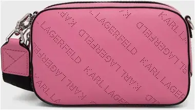 Karl Lagerfeld K/Punched Logo Camerabag růžová