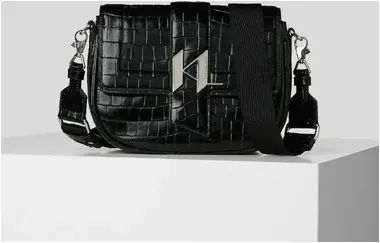 Karl Lagerfeld K/Saddle Croc Md Bag Černá