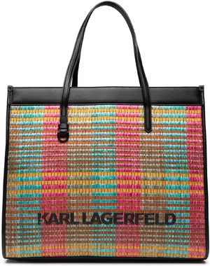 Karl Lagerfeld K/Skuare Raffia Tote
