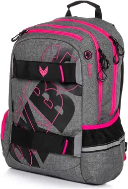 Oxybag Studentský batoh Oxy Sport - Grey Line Pink