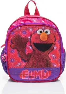 Paso Purple backpack for school with a Sesame Street theme