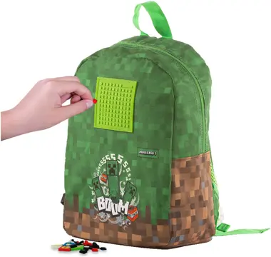 Pixie Crew Školní batoh jednokomorový zelený Minecraft
