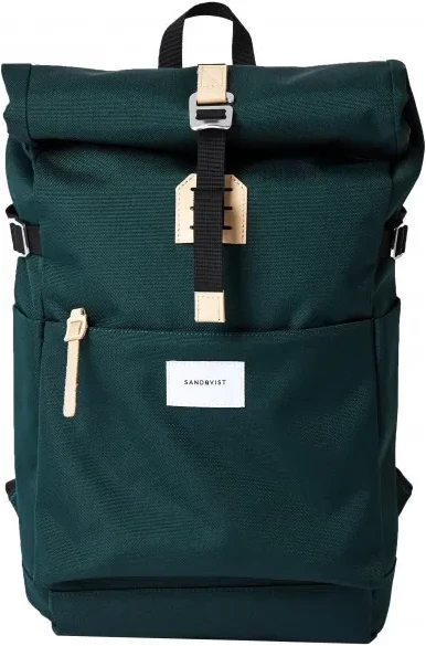 Sandqvist Ilon - Dark Green with Natural Leather