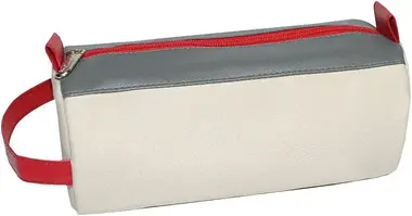Semiline Unisex's Cosmetic Bag 1494 ecru/grey/red