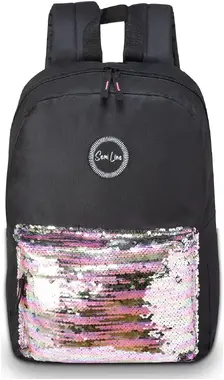Semiline Woman's Backpack J4687 černá/stříbrná