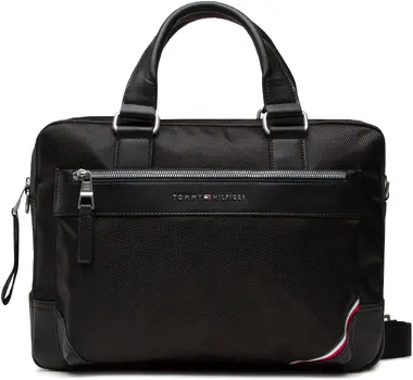 Nylon Slim Computer Bag Černá