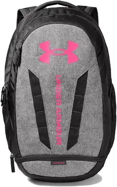 Under Armour Hustle 5.0 Backpack - Jet Gray / Pink