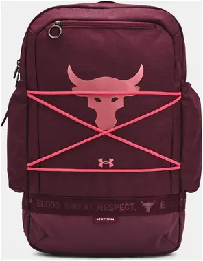 Under Armour Project Rock Brahma Backpack - Dark Maroon/Deco Rose/Blitz Red